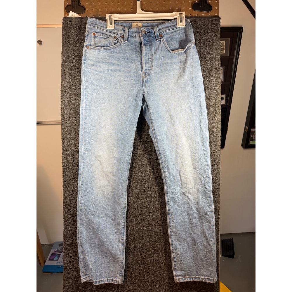 Levi's 501 Original Jeans Womens  30x30 Light Wash Blue Straight Leg Button Fly